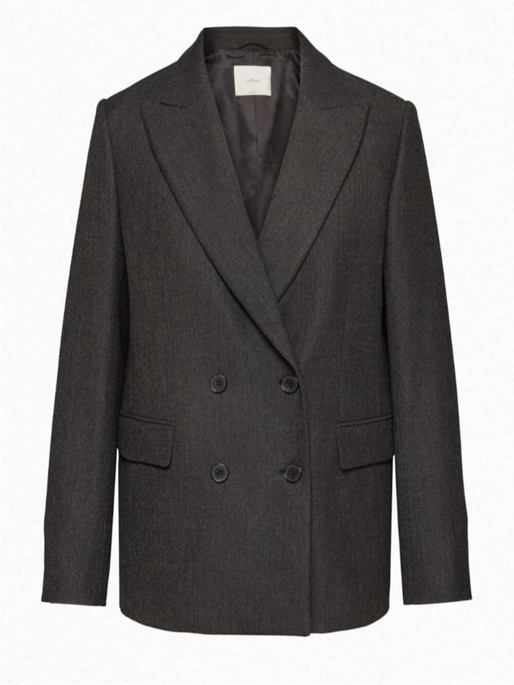 Aritzia Wilfred Margaux Blazer Double-Breasted Blazer Size 2 In Heather Charcoal